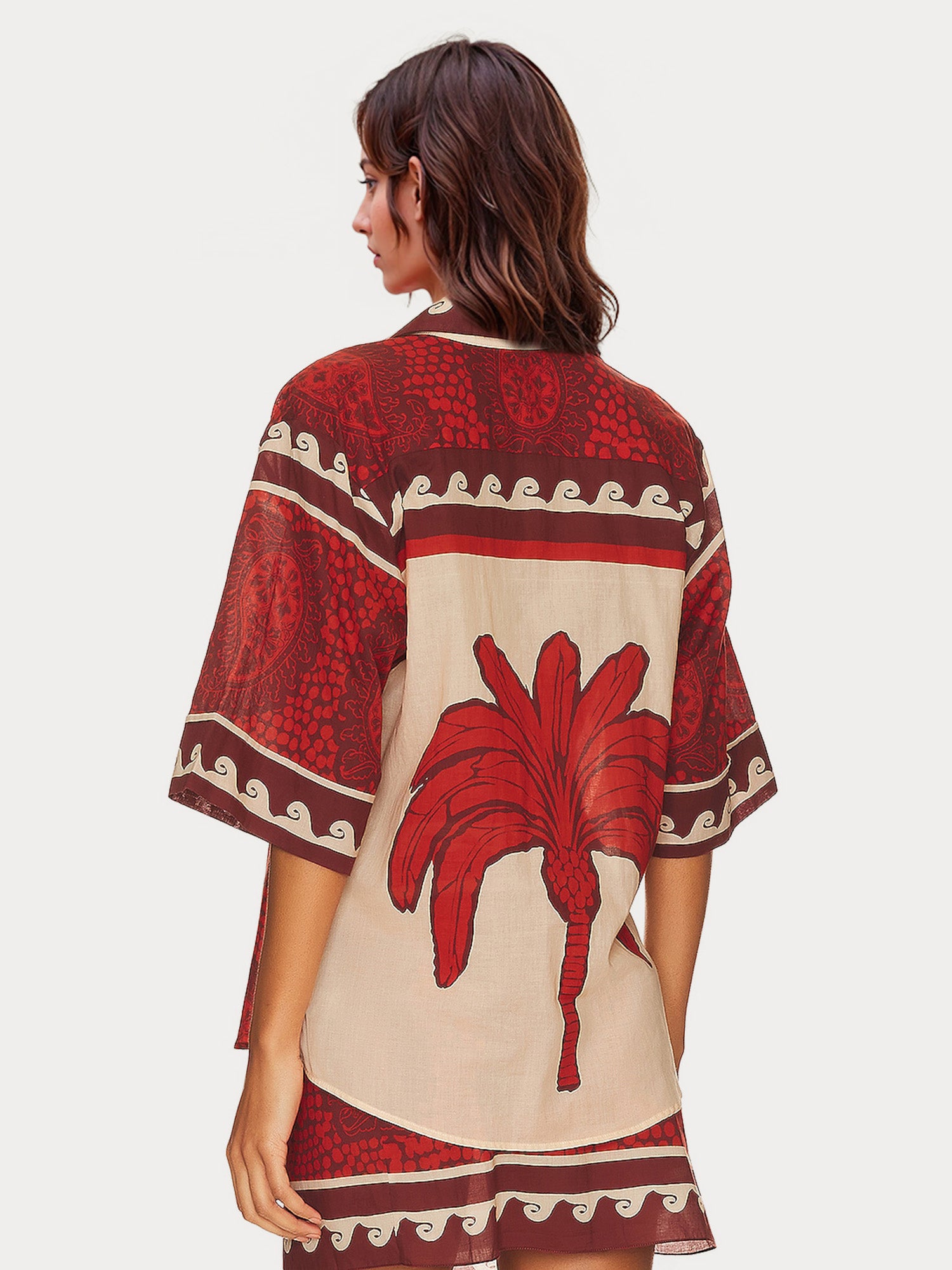 Red Tribal Print Two-Piece Set