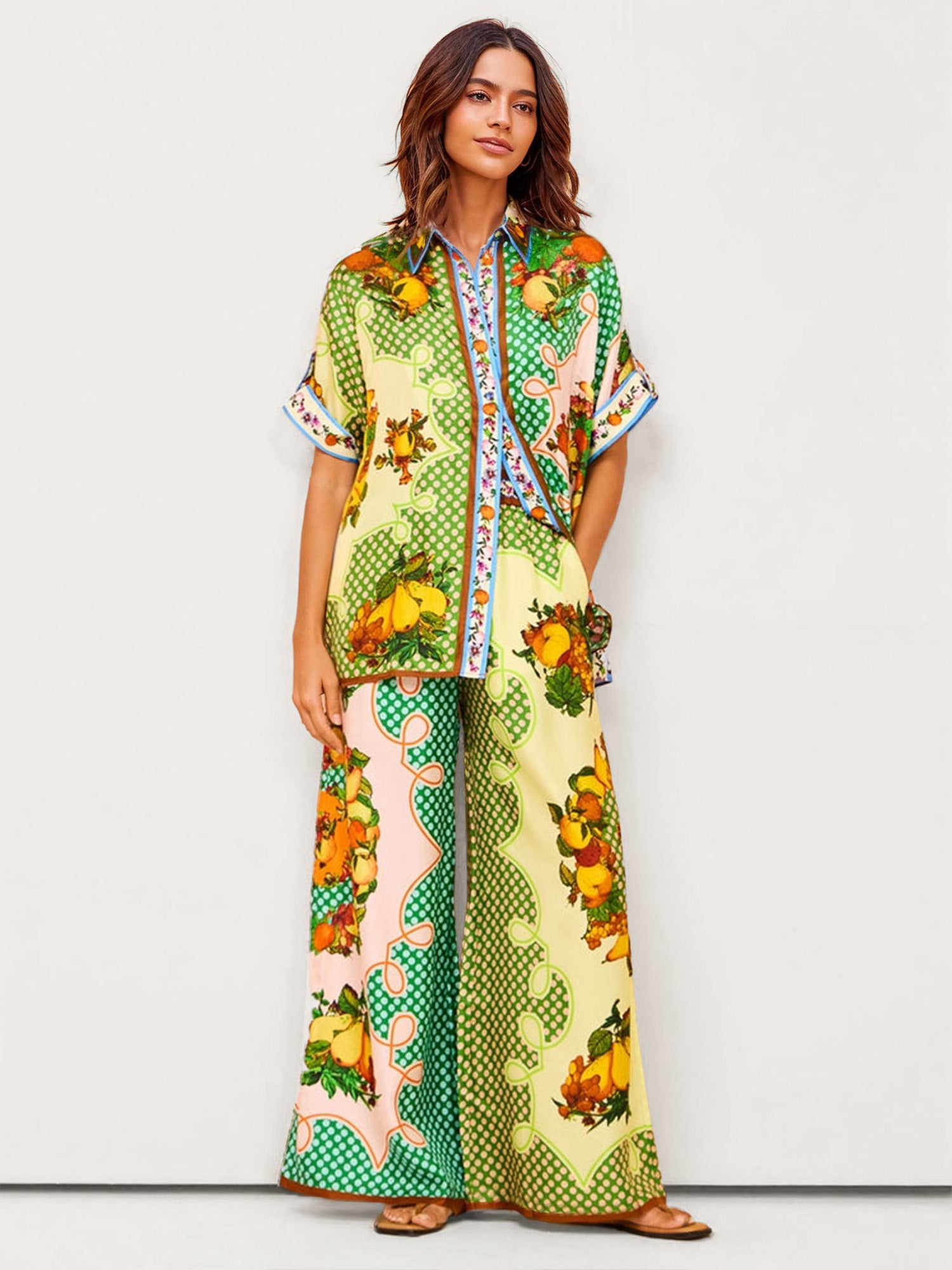 Multicolor Retro Graffiti Lemon Shirt