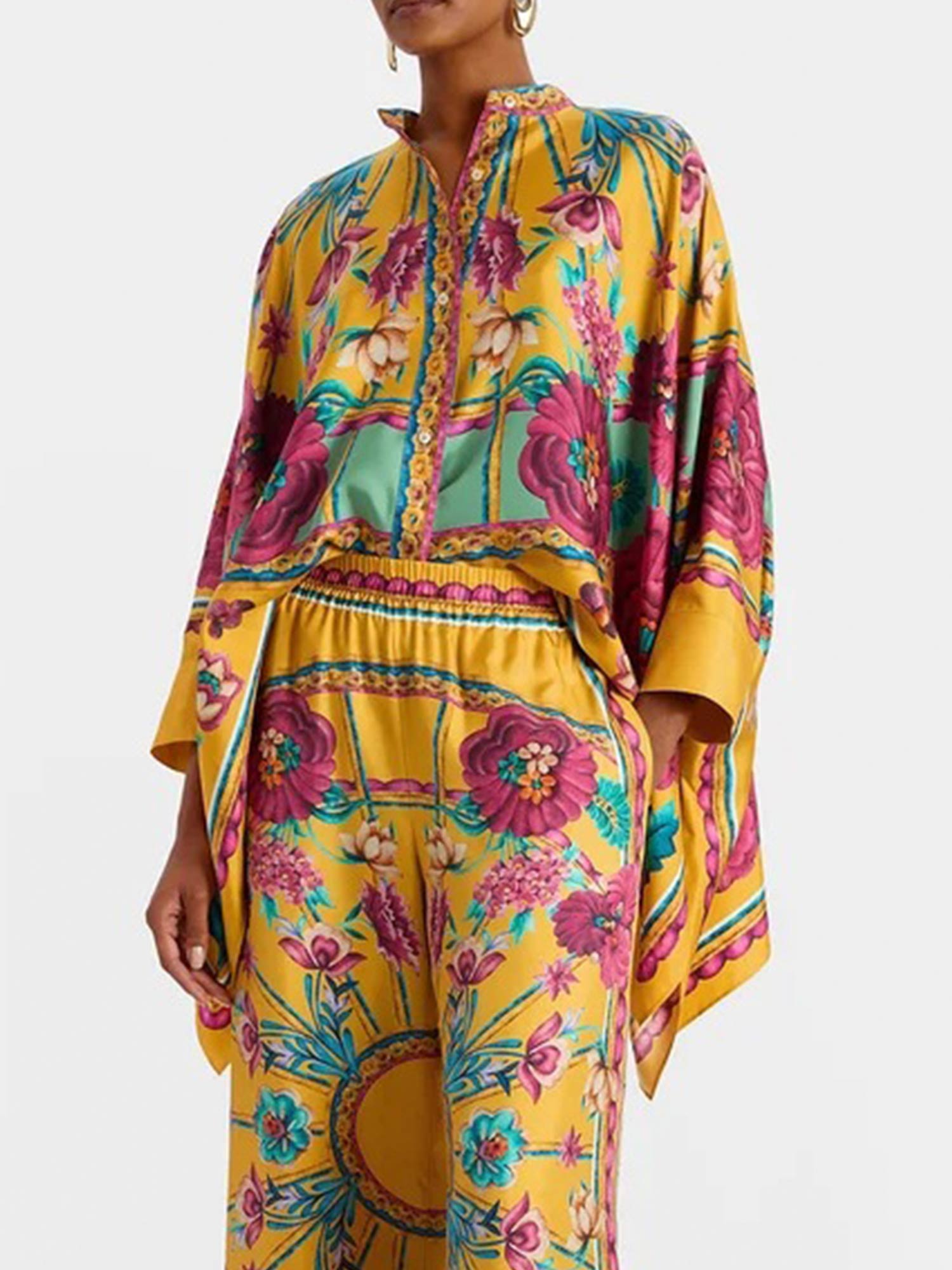 Floral Embroidered Button-Up Shirt