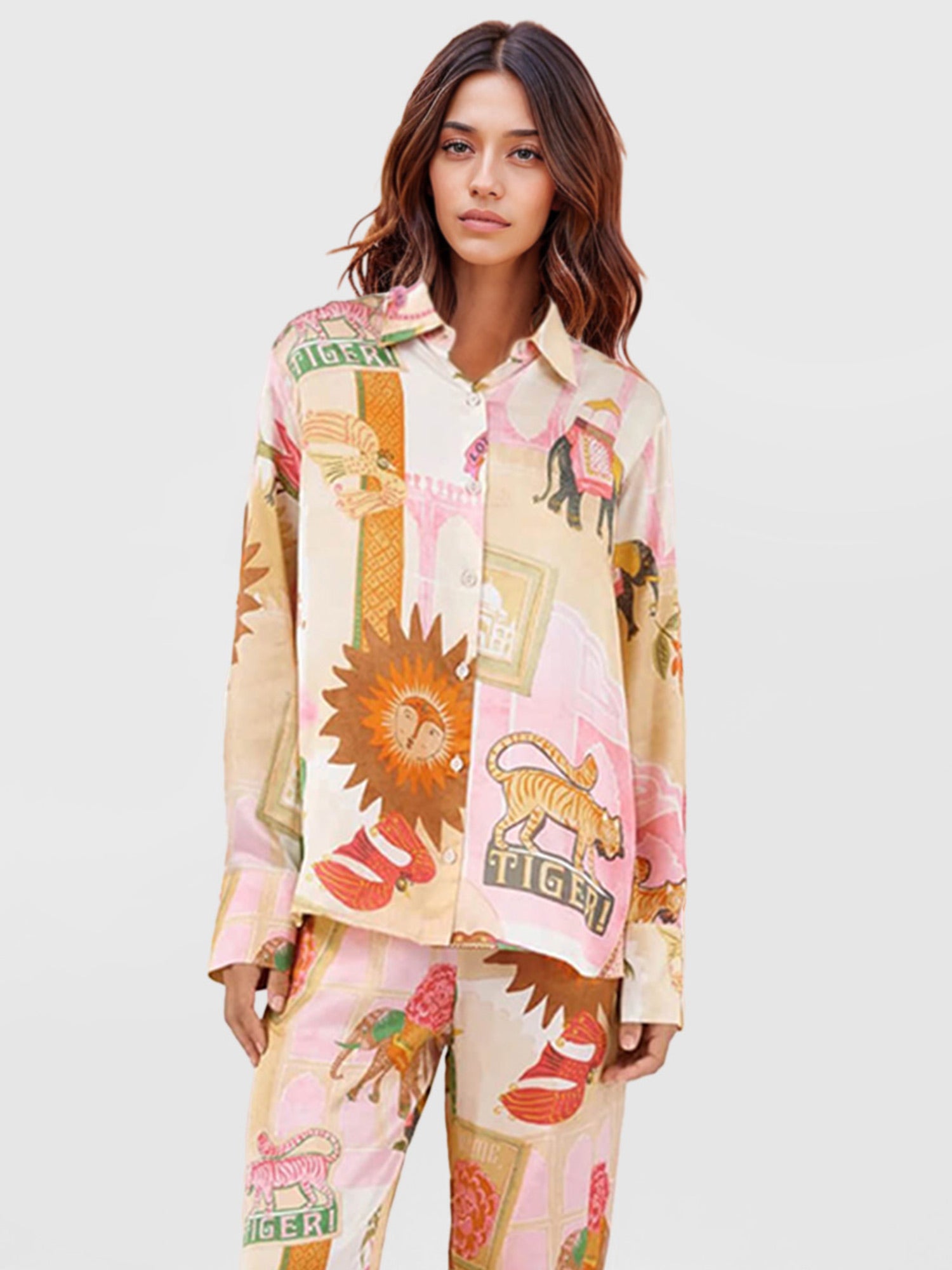 Tiger Print Oversized Shirt