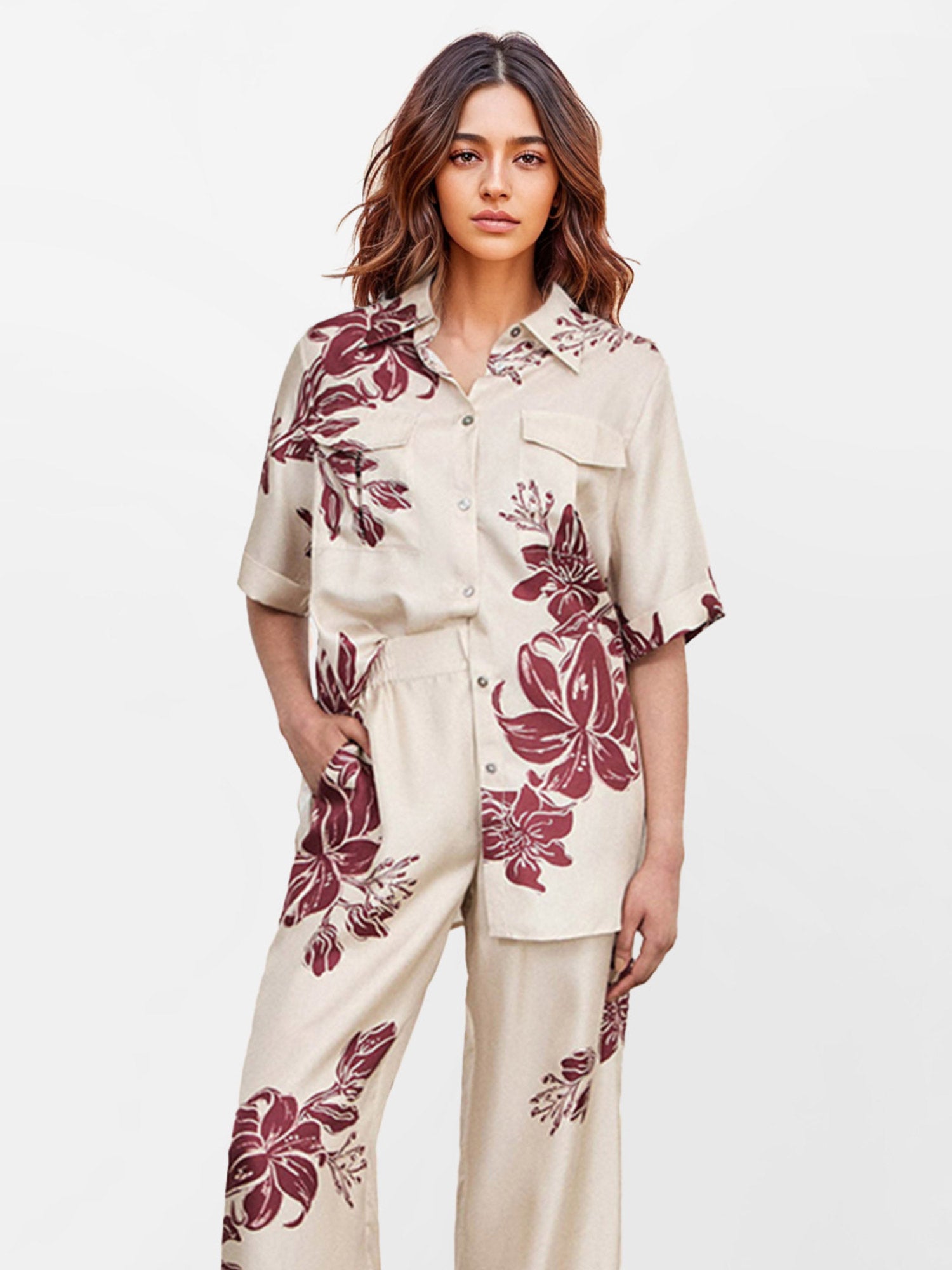 Floral Elegance Oversized Shirt