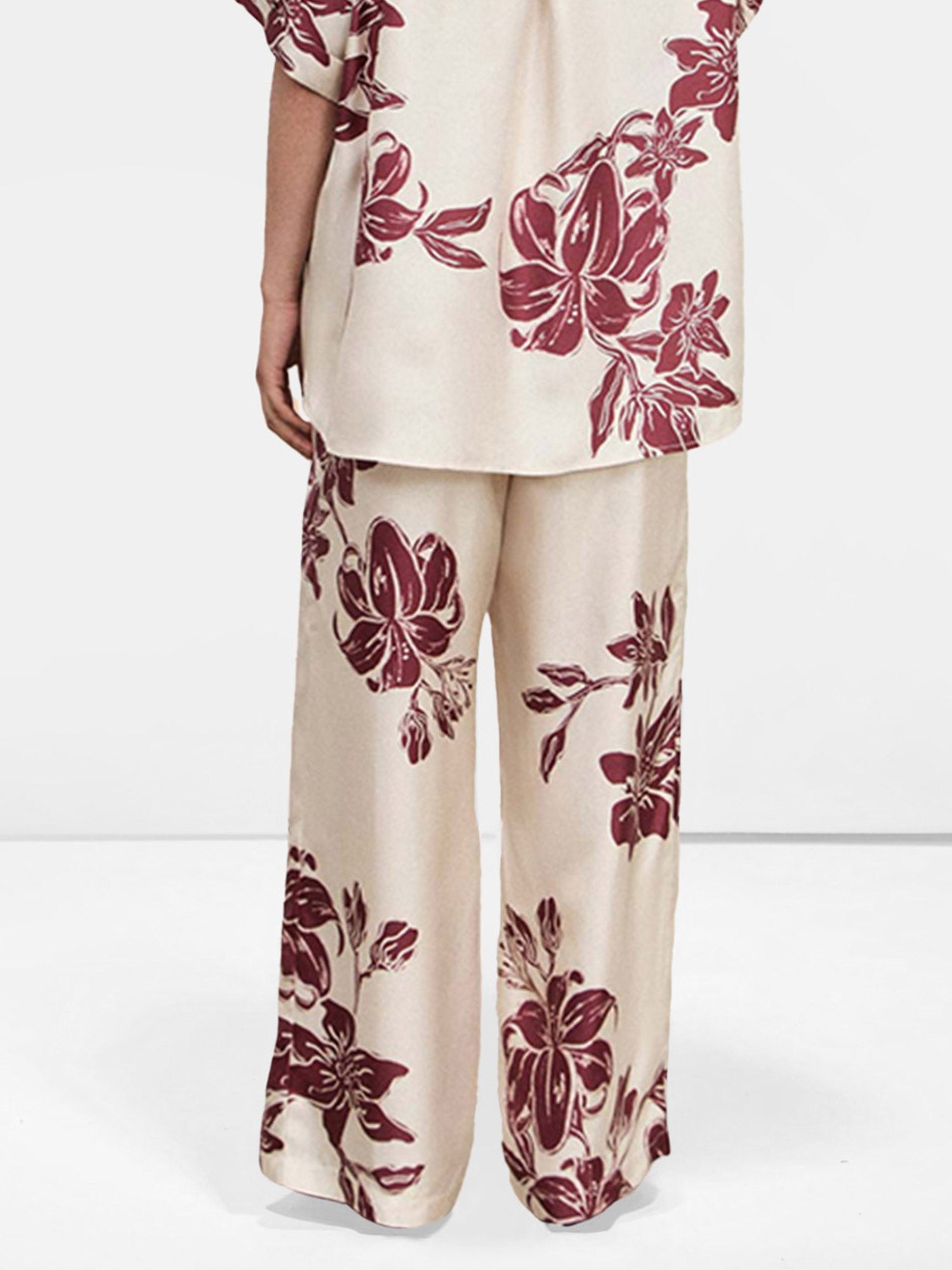 Floral Elegance Wide-Leg Pants