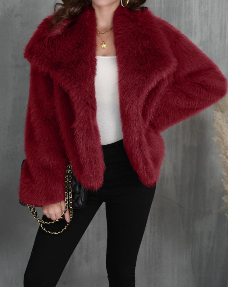 2025 Large Lapel Mink Fur Plush Coat