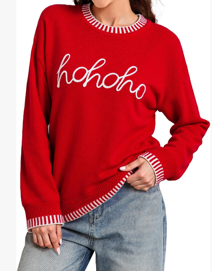 2025💖 Christmas Loose-fitting Crew Neck Knitted Cashmere Pullover