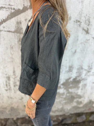 Classic 100% Linen Terracotta Jacket