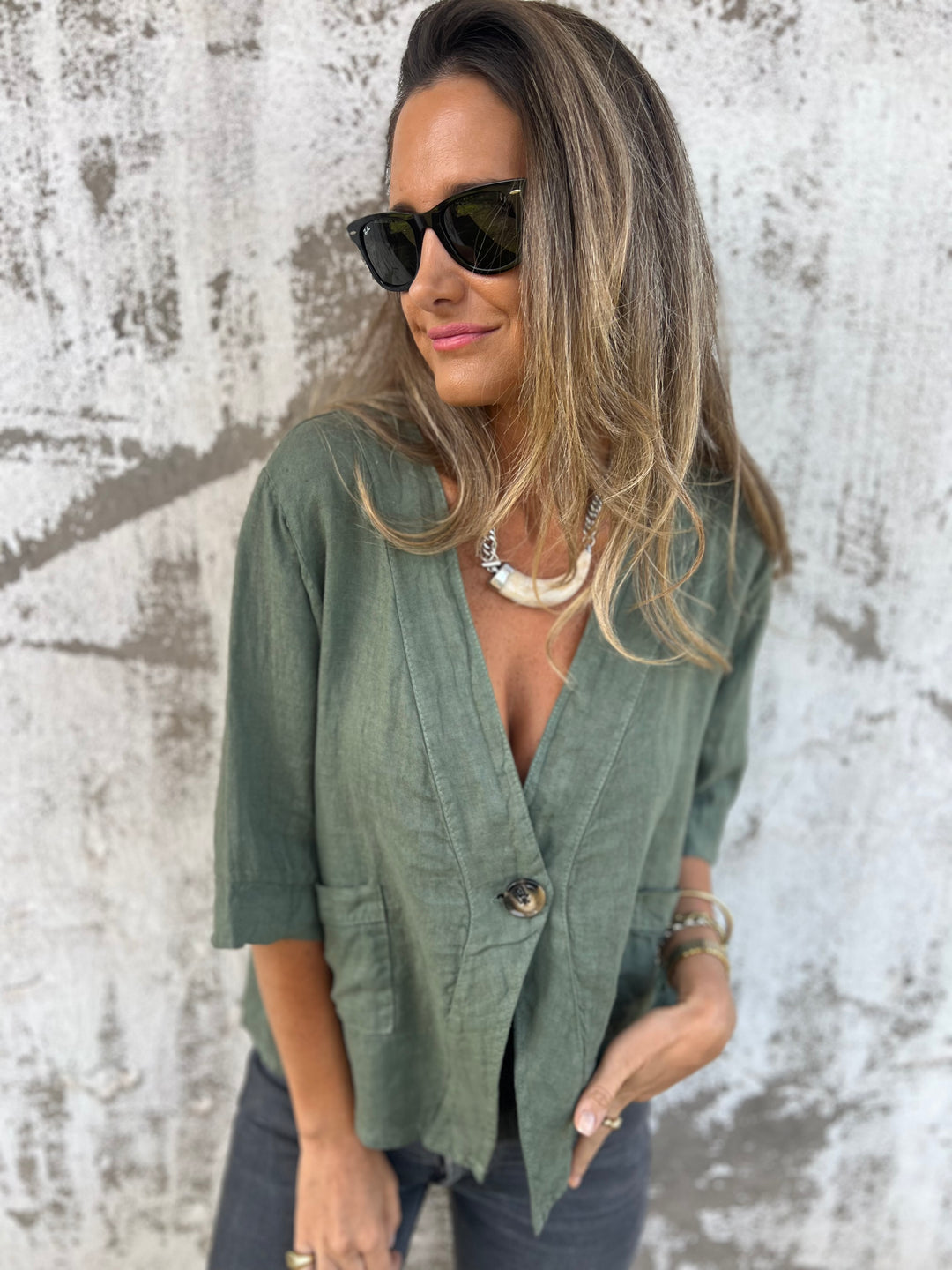 Classic 100% Linen Terracotta Jacket