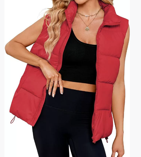 2025 Women's New Sleeveless Stand Collar Warm Velvet Vest Jacket