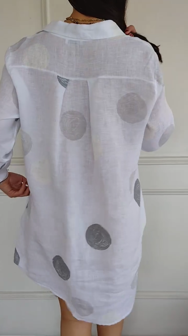 Women's cotton and linen shirt skirt