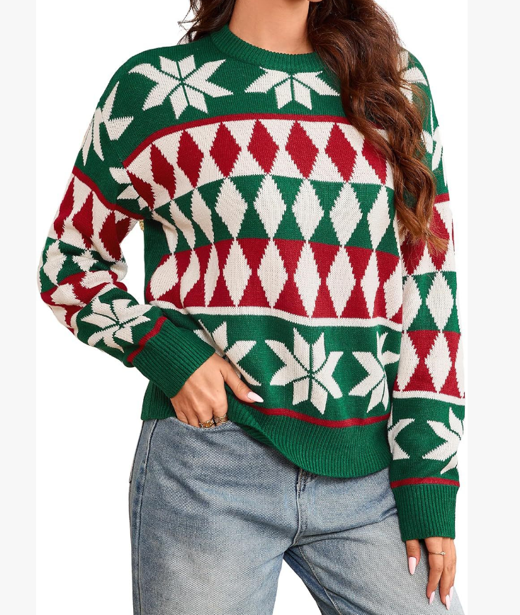 2025💖 Christmas Loose-fitting Crew Neck Knitted Cashmere Pullover