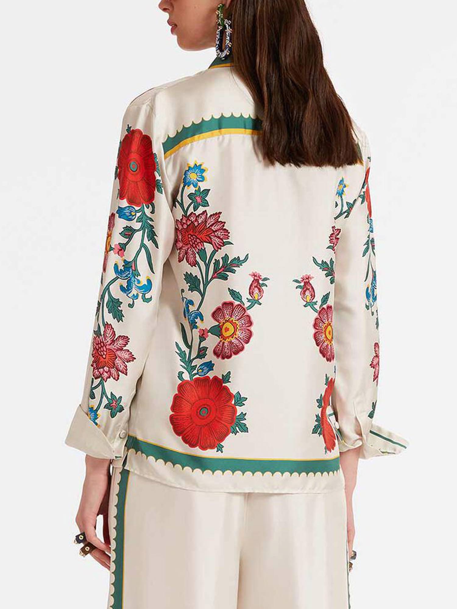 White Blossom Button-Down Shirt