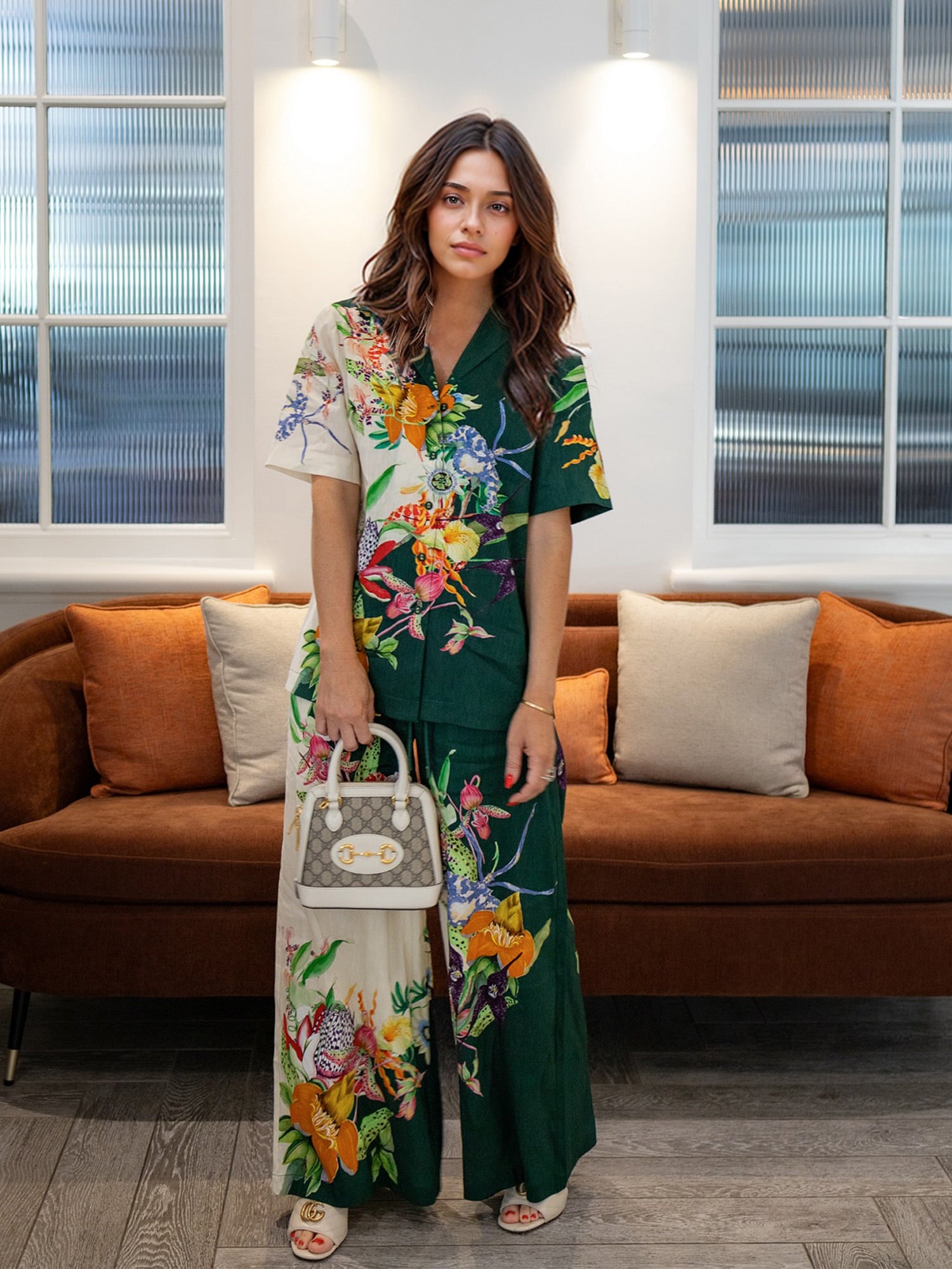 Floral Print Wrap-Front Shirt