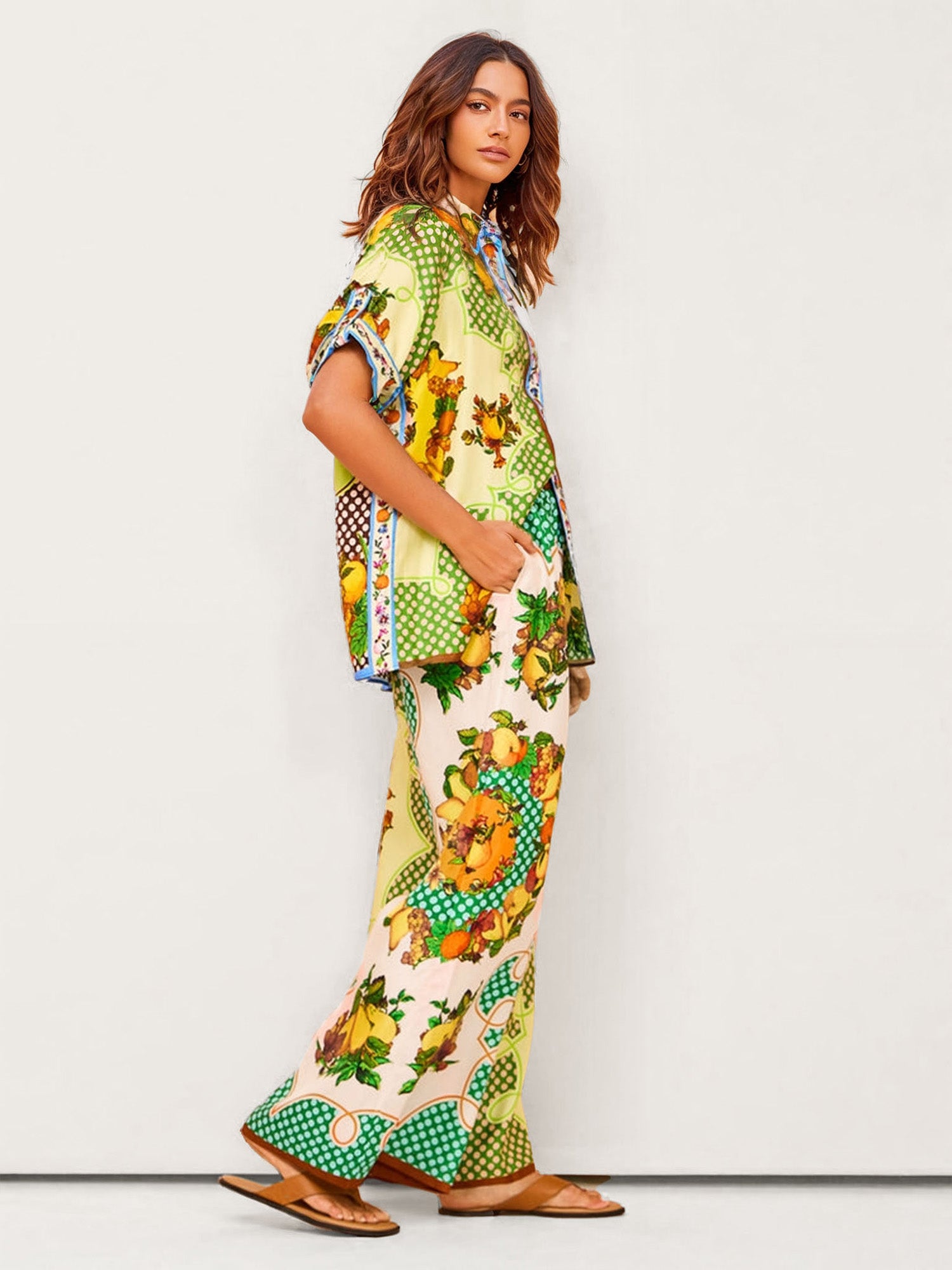 Multicolor Retro Graffiti Lemon Shirt