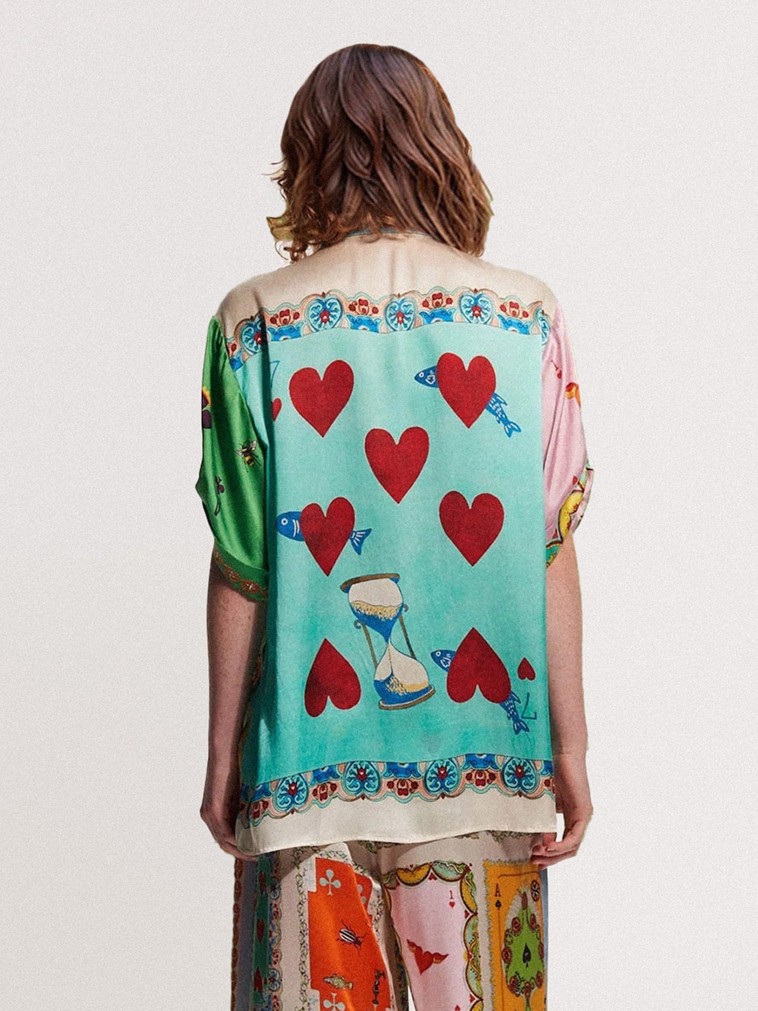 Playing Cards Print Button-Up Shirt