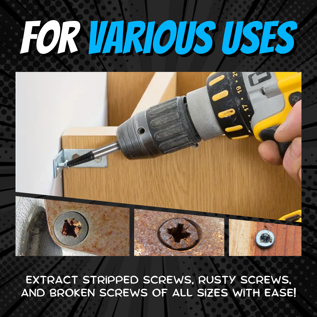 6-Pieces Damaged Screw Extractor Set