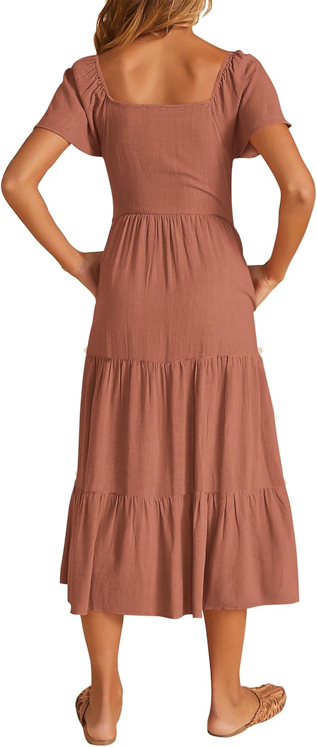Linen Layered Pocket Sundress