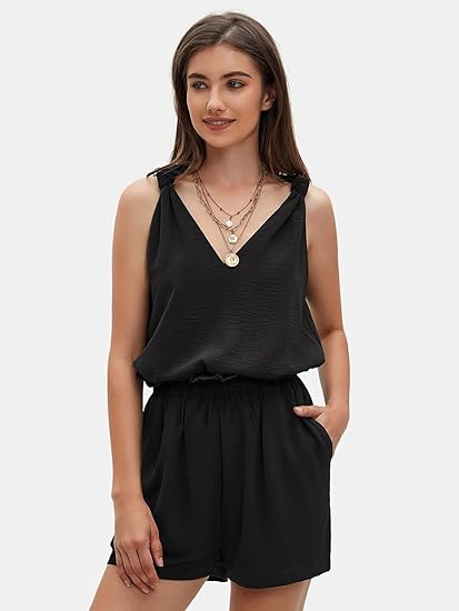 Women's V-neck short-sleeved vacation two-piece suit