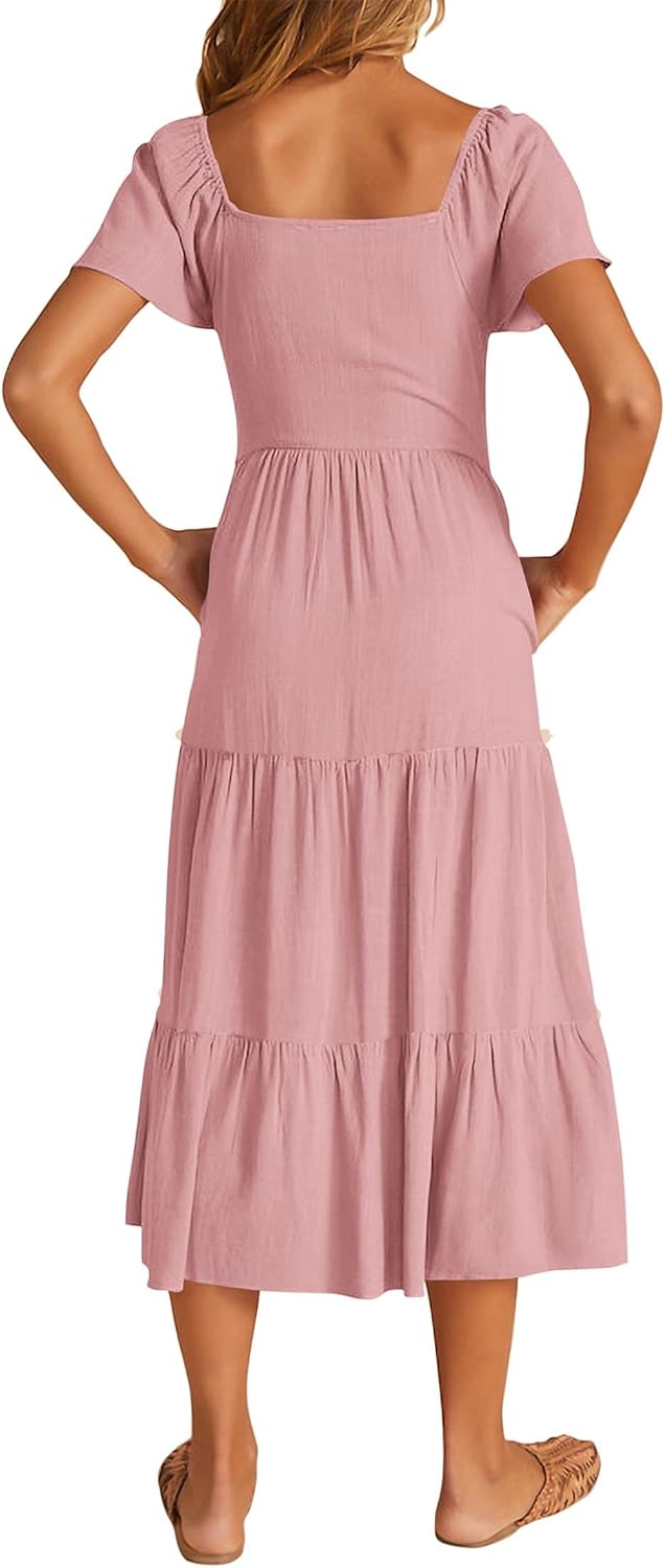 Linen Layered Pocket Sundress