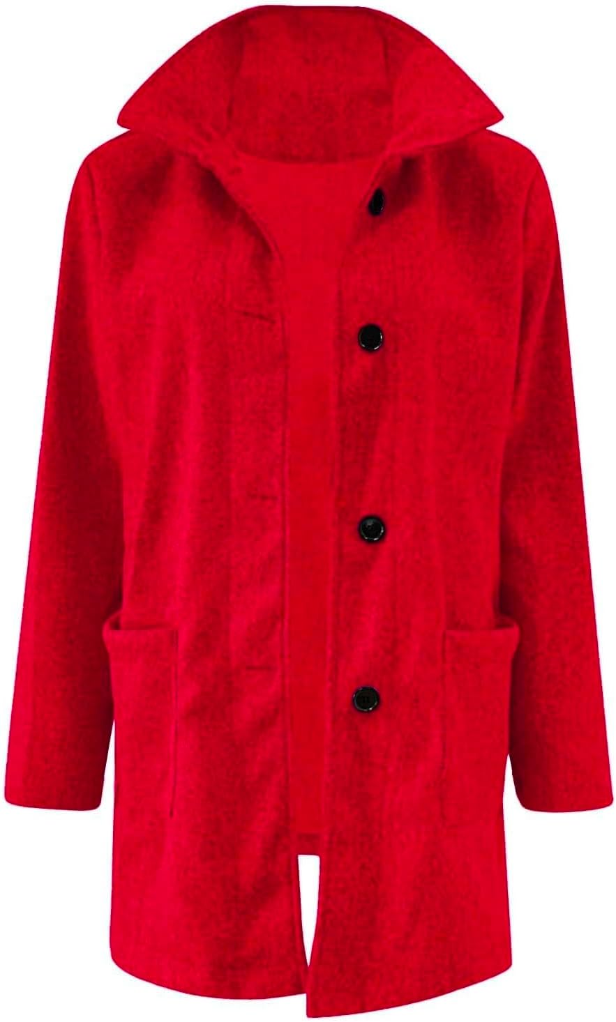 2025🔥Women's Long Casual Solid Color Wool Thicken Long Sleeved Stand-up Coat 