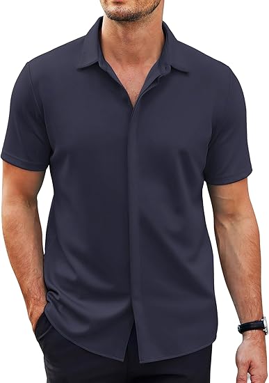 Men's casual short-sleeved button-down shirt