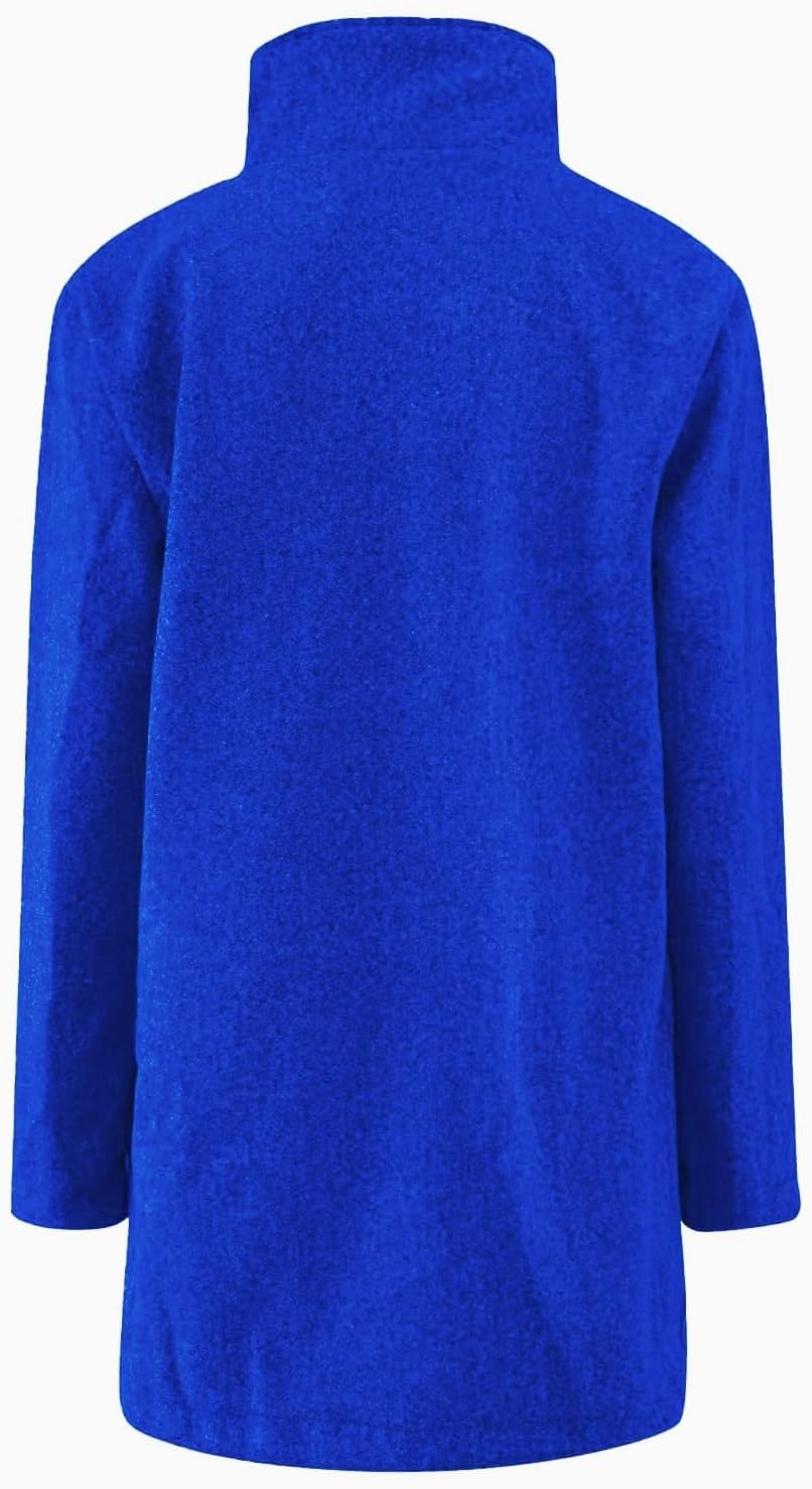 2025🔥Women's Long Casual Solid Color Wool Thicken Long Sleeved Stand-up Coat 