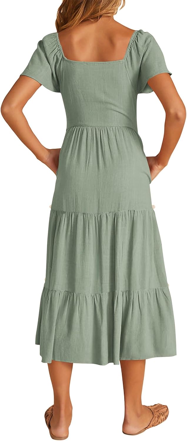 Linen Layered Pocket Sundress