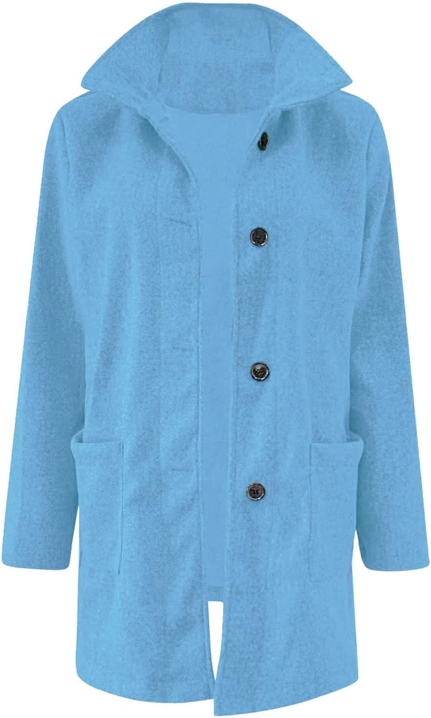 2025🔥Women's Long Casual Solid Color Wool Thicken Long Sleeved Stand-up Coat 