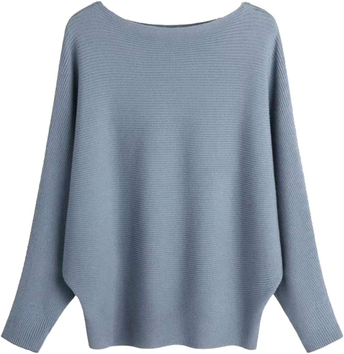GABERLY Boat Neck Batwing Sleeves Dolman Knitted Sweaters and Pullovers Tops for Women