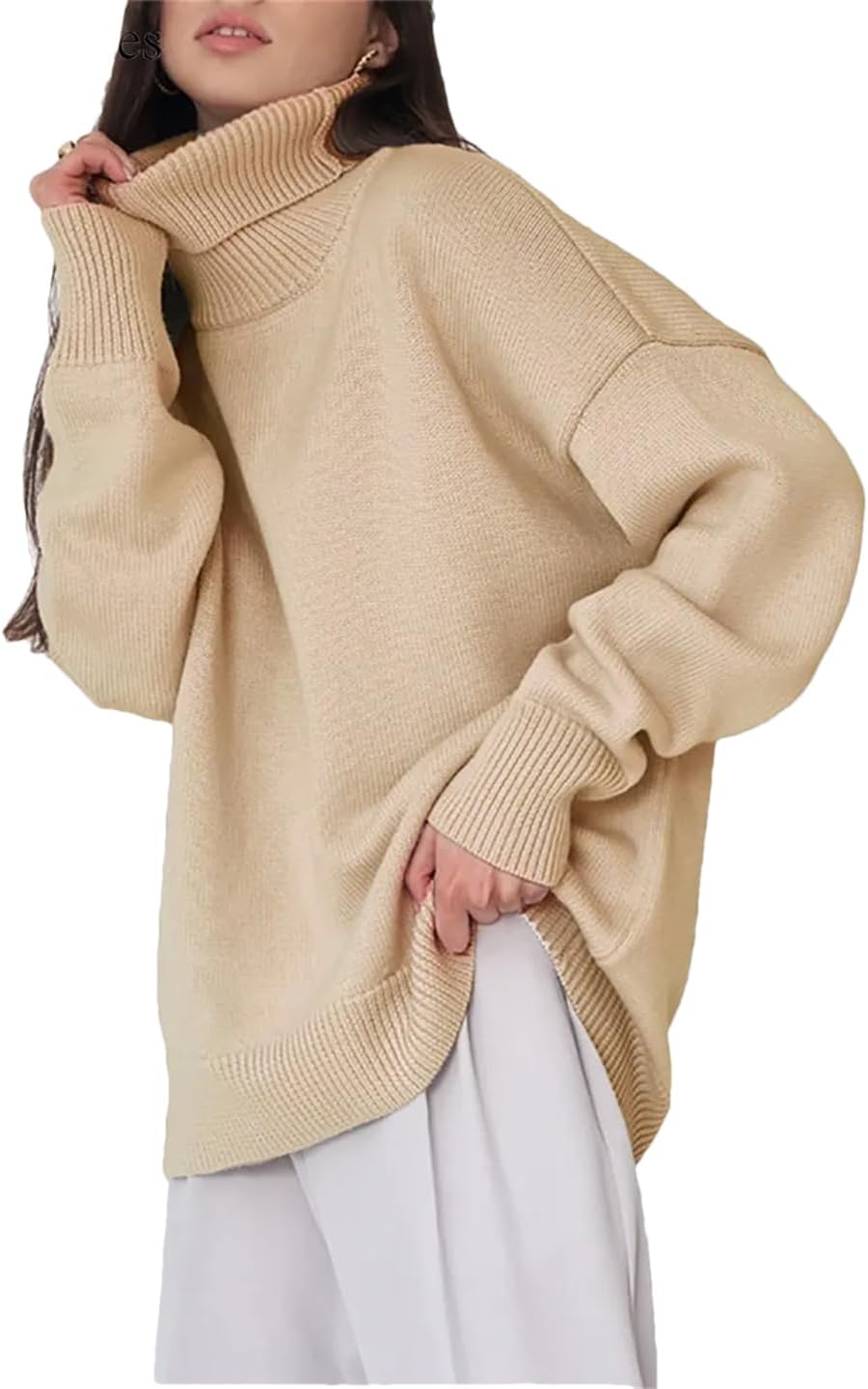 2025 Women Turtleneck Sweater Casual Loose Knitted Jumper