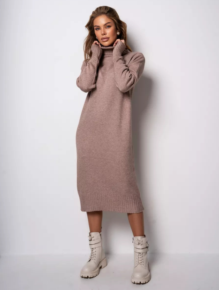 2025 🔥Loose Fitting Versatile Turtleneck Cashmere Knit Dress