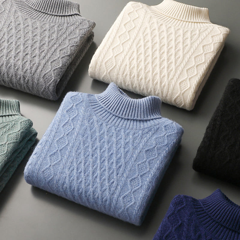 Men's Turtleneck Cashmere Knit Sweater