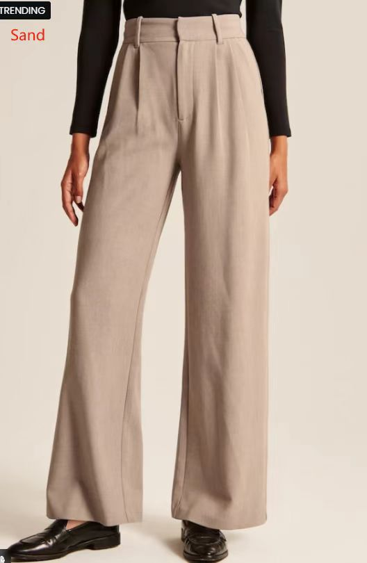 Linen Blend Wide Leg Tailored Pants (Buy 2 Free Shipping)
