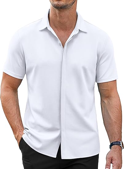 Men's casual short-sleeved button-down shirt