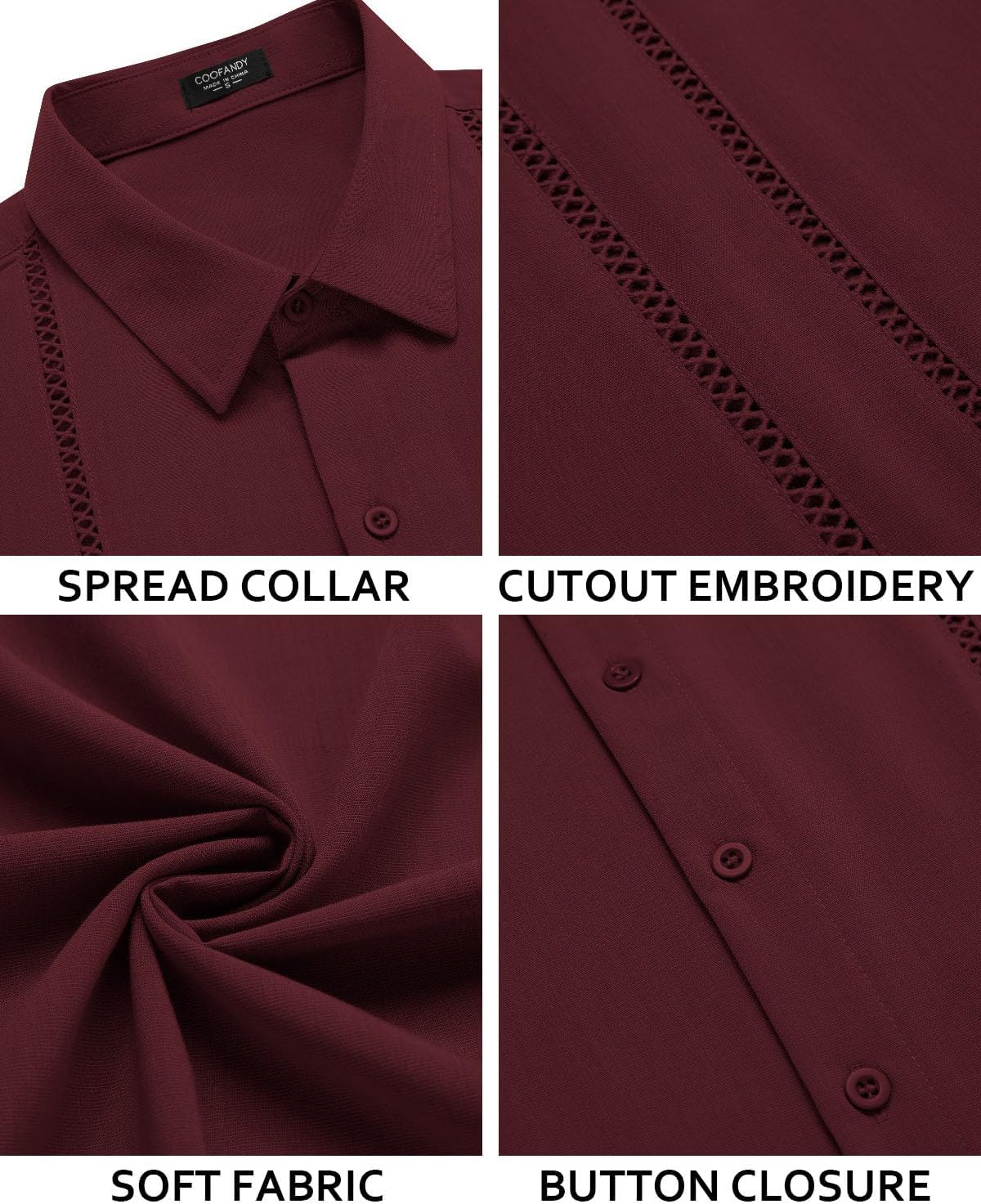 COOFANDY Men's Cuban Guayabera Shirt Short Sleeve Button Down Shirts Casual Summer Beach Linen Shirts