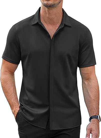 Men's casual short-sleeved button-down shirt
