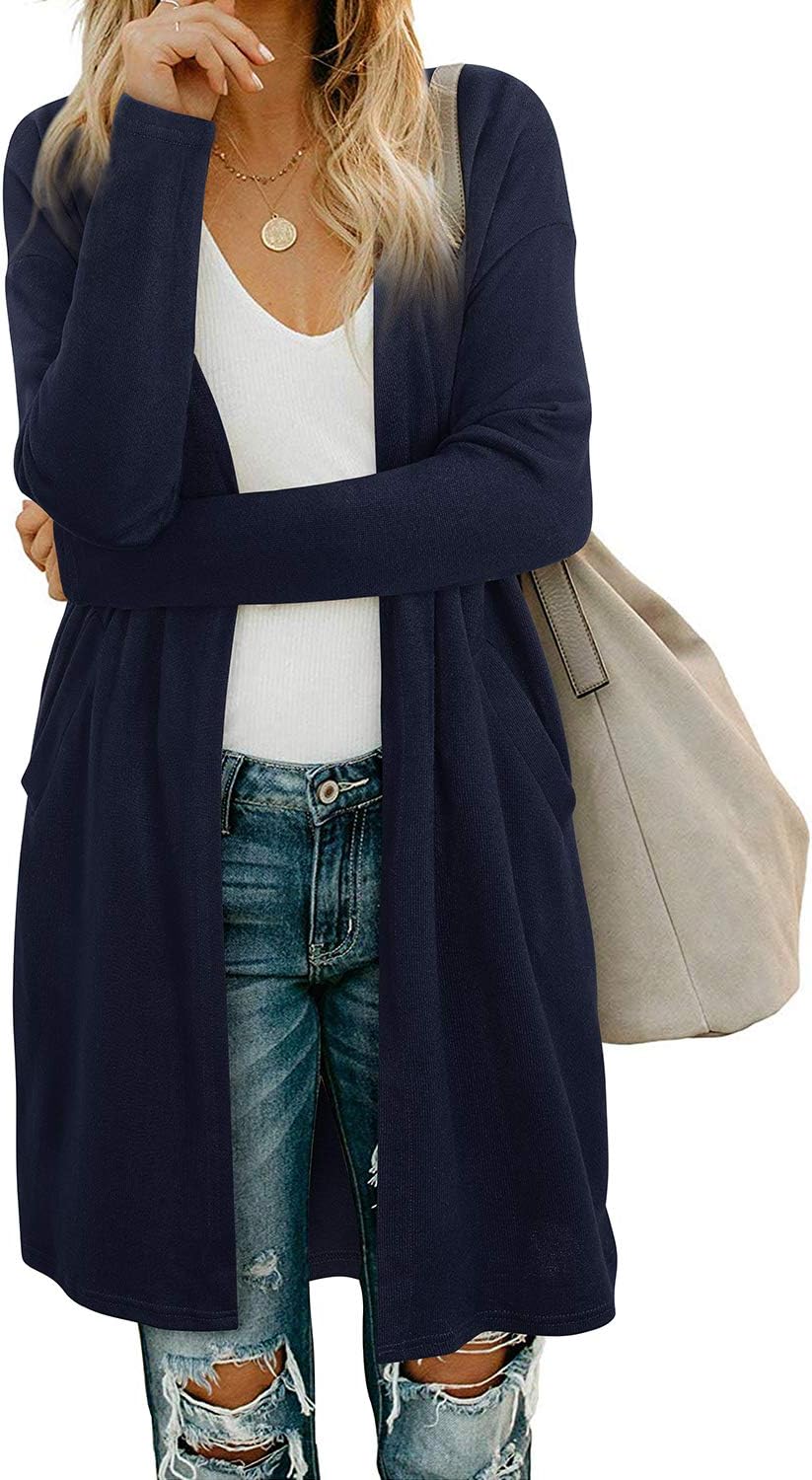 Women's long-sleeved cardigan with pockets