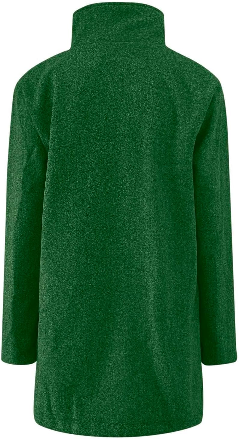 2025🔥Women's Long Casual Solid Color Wool Thicken Long Sleeved Stand-up Coat 