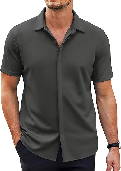 Men's casual short-sleeved button-down shirt