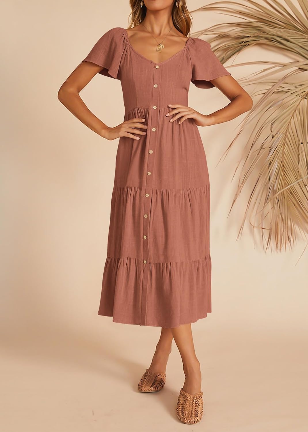 Linen Layered Pocket Sundress