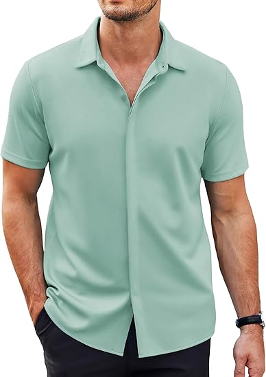 Men's casual short-sleeved button-down shirt