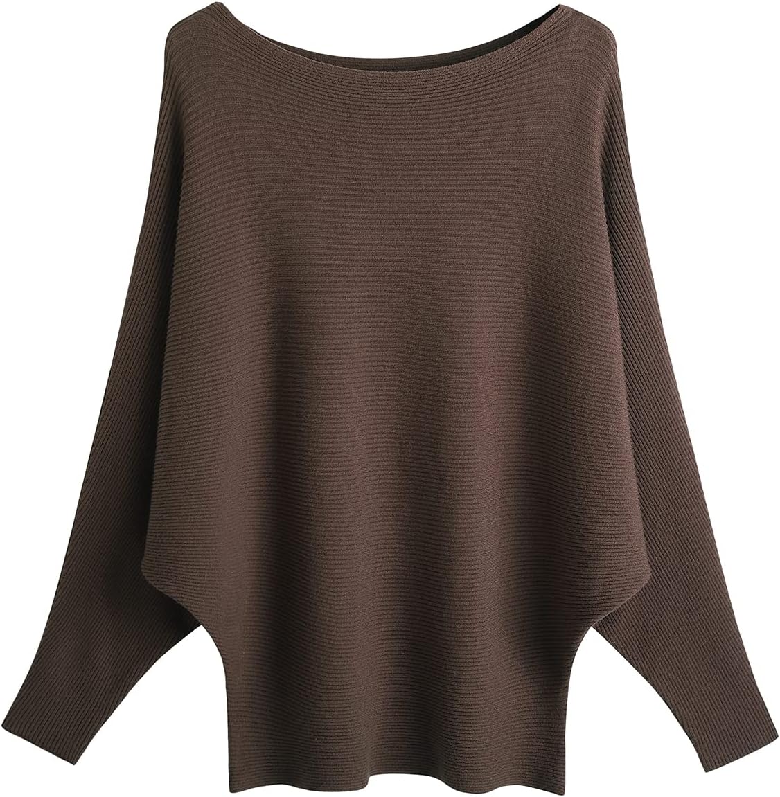GABERLY Boat Neck Batwing Sleeves Dolman Knitted Sweaters and Pullovers Tops for Women