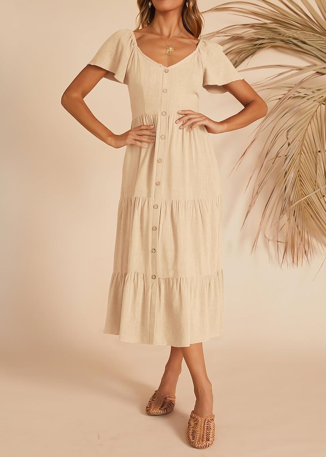 Linen Layered Pocket Sundress