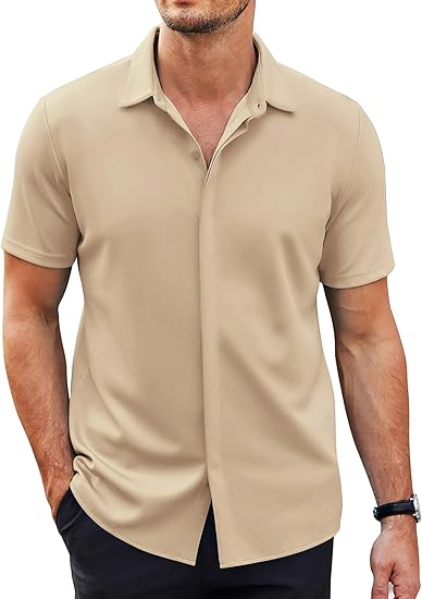 Men's casual short-sleeved button-down shirt
