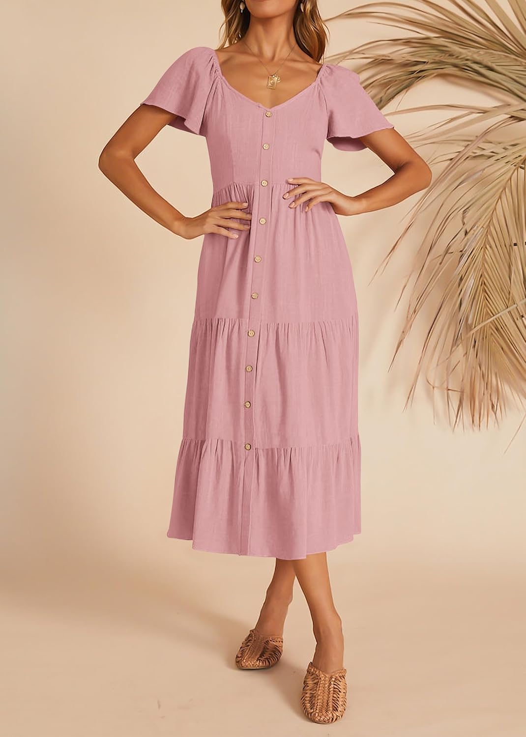 Linen Layered Pocket Sundress