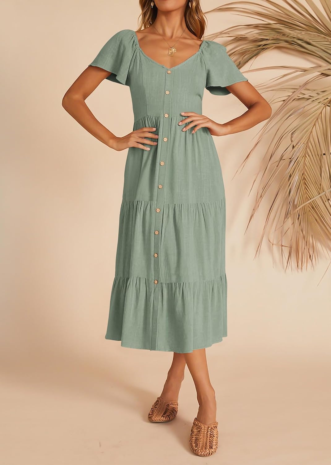 Linen Layered Pocket Sundress