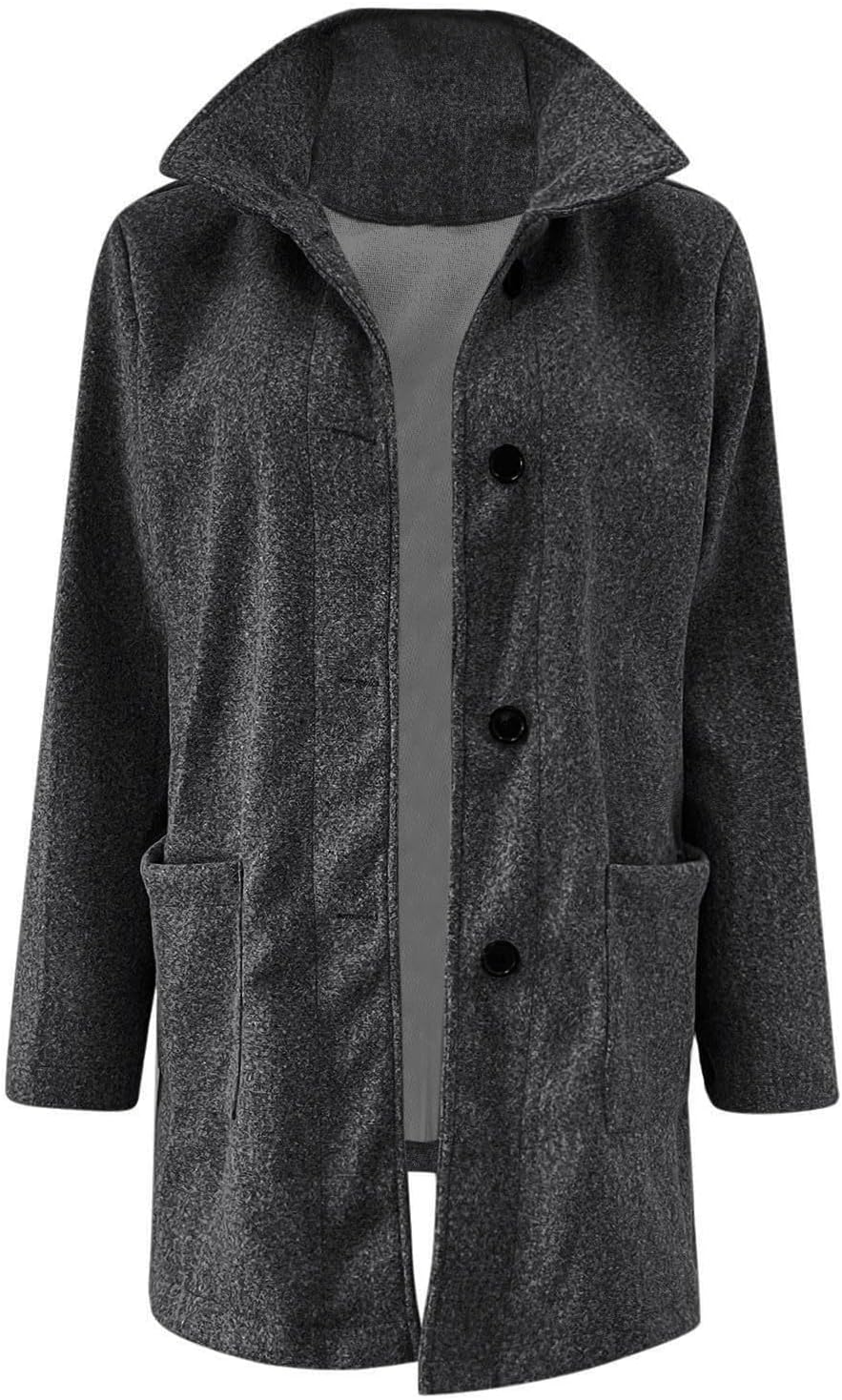 2025🔥Women's Long Casual Solid Color Wool Thicken Long Sleeved Stand-up Coat 