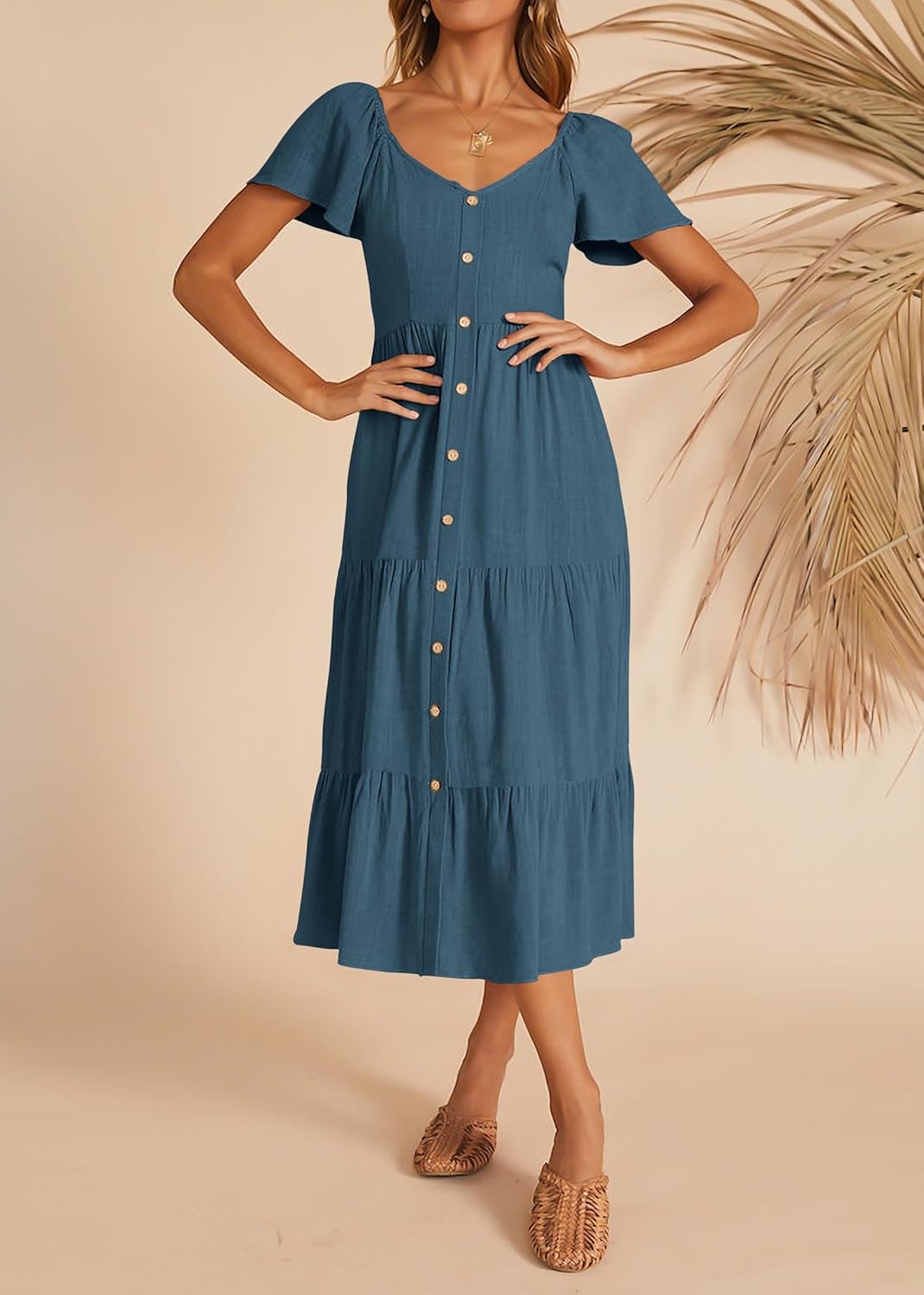 Linen Layered Pocket Sundress