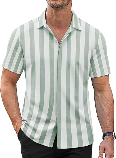Men's casual short-sleeved button-down shirt