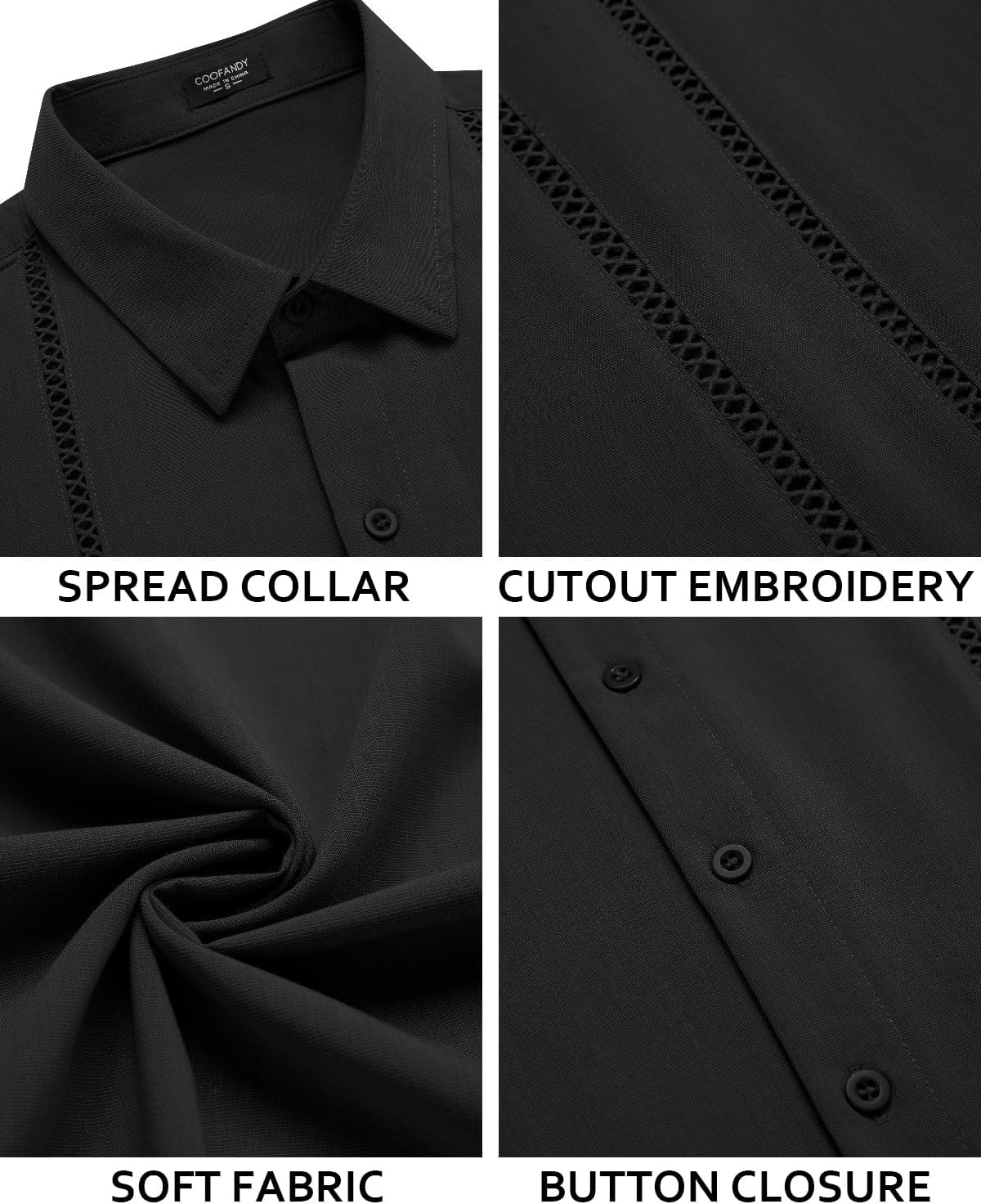 COOFANDY Men's Cuban Guayabera Shirt Short Sleeve Button Down Shirts Casual Summer Beach Linen Shirts