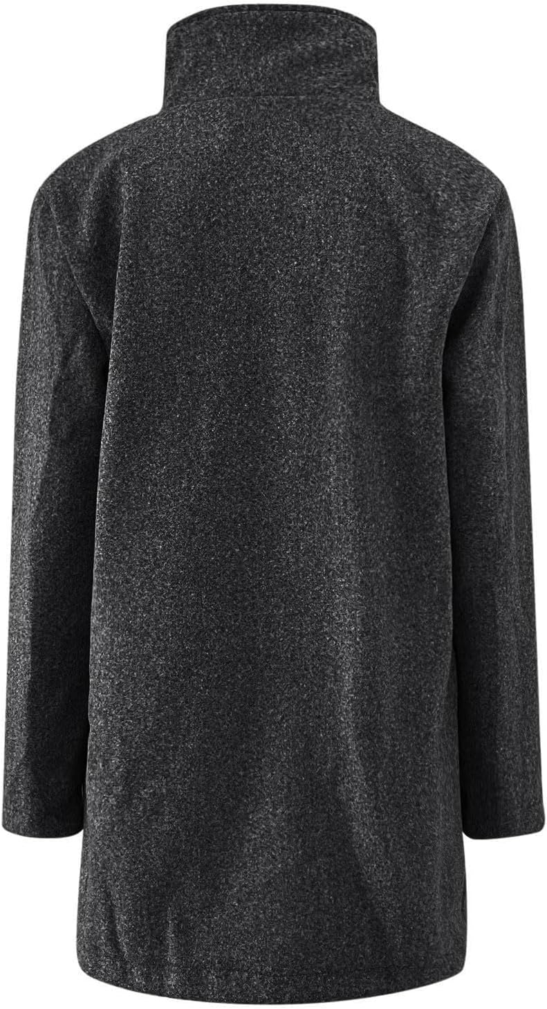 2025🔥Women's Long Casual Solid Color Wool Thicken Long Sleeved Stand-up Coat 