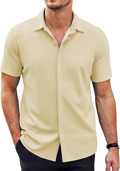 Men's casual short-sleeved button-down shirt